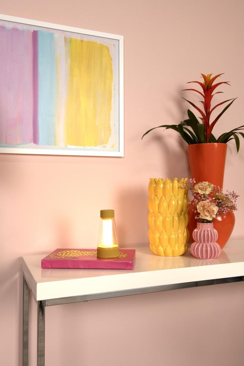 Lucide LORALI - Stolná lampa - LED Dim. - IP44 - 3 StepDim - Okrová žltá